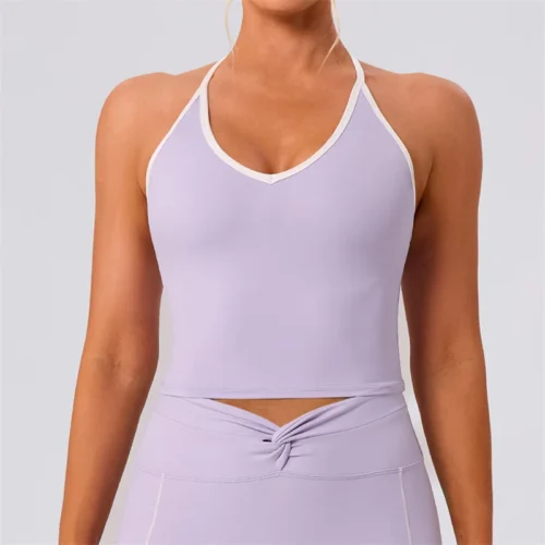 TRY TO BN Sports Vest Yoga Top Underwear Contrasting Color Fitness Chest Pad Training Workout Bra Tight Femmes Gym Woman Clothes