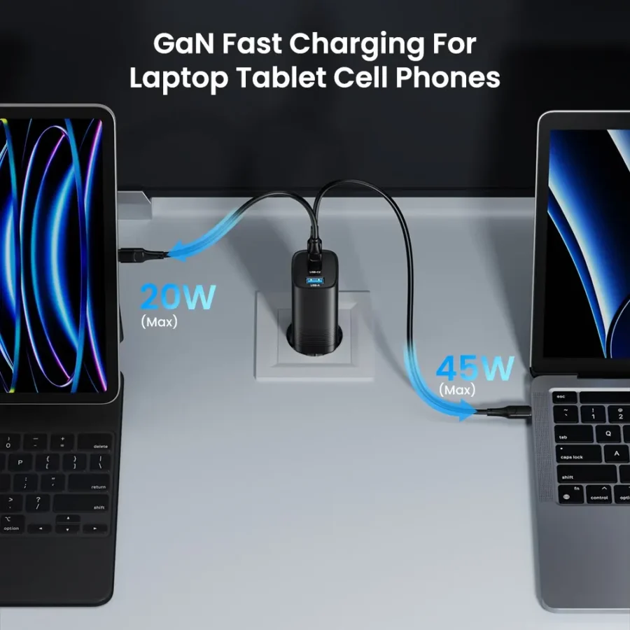 ASOMETECH 65W GaN USB-C Charger - Quick Charging for MacBook, iPad, and iPhone - Image 3