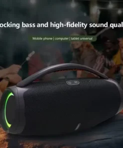 Alternative view of 20W Wireless Bluetooth Portable Boombox Speaker with RGB Lights and Subwoofer – Supports TF, AUX, and USB