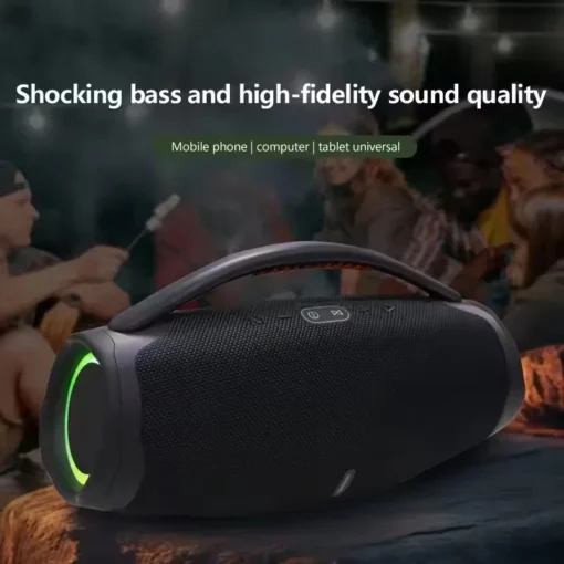20W Bluetooth Portable Boombox Speaker with RGB Lights and Subwoofer for Music Lovers - Image 2