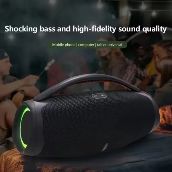 20W Wireless Bluetooth Portable Boombox Speaker with RGB Lights and Subwoofer – Supports TF, AUX, and USB - Image 2