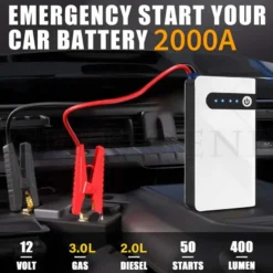 Alternative view of 2000A Car Jump Starter with 44.4Wh Power Bank for 12V Vehicles