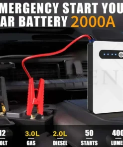 Alternative view of GKFLY 2000A Car Jump Starter 44.4Wh Power Bank Portable Car Battery Booster Buster Charger 12V Starting Device Starter Cables