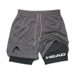 Alternative view of 2 in 1 Sports Running Shorts with Quick Dry Feature for Men Fitness Gym Training