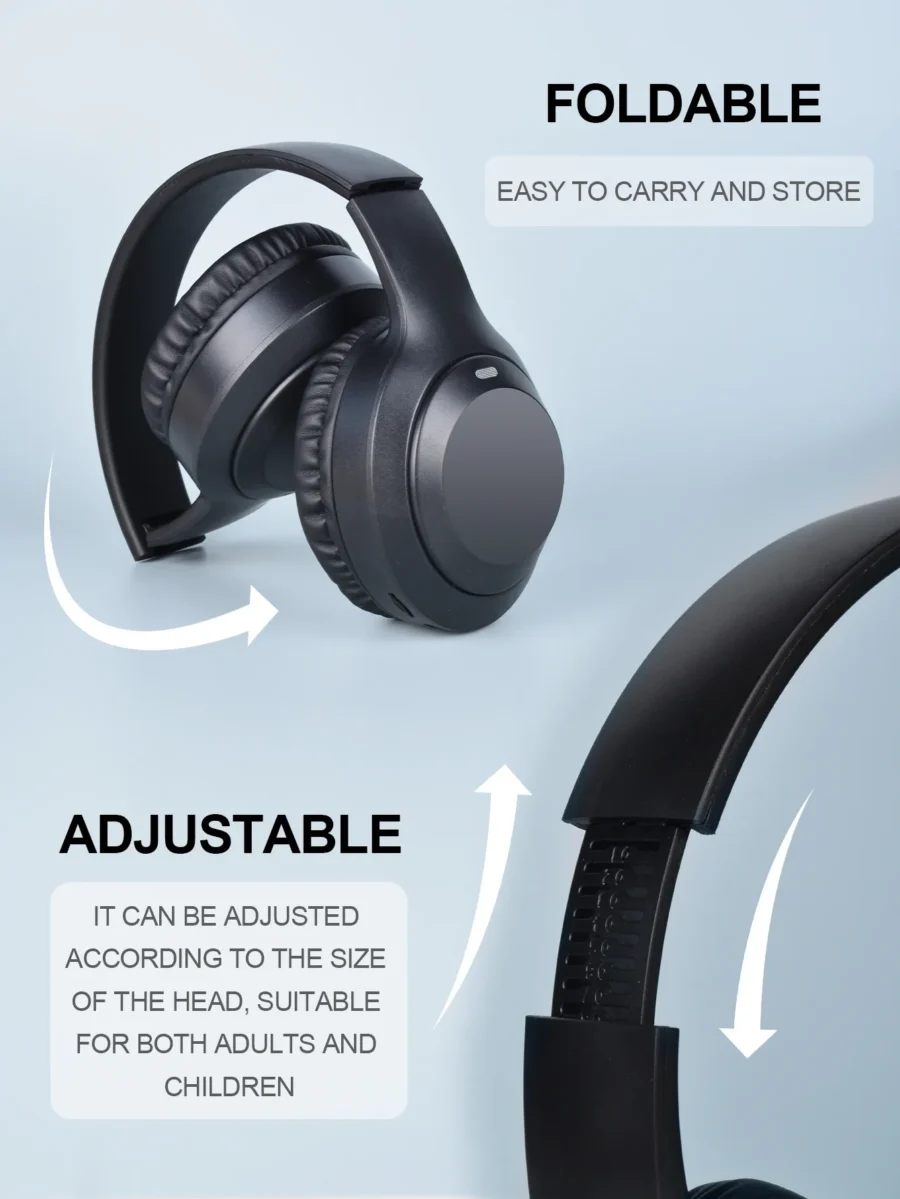 Wireless Bluetooth 5.3 Over-Ear Headphones with Hi-Fi Stereo and HD Mic - Image 5
