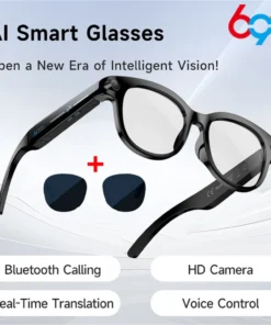 AI Smart Glasses Real-time Translation Dual Camera Bluetooth Call Sunglasses Shoot Audio Video Music Player Multifunctional Men