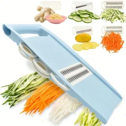 5-in-1 Vegetable Chopper and Mandoline Slicer with Adjustable Blades for Home Cooks