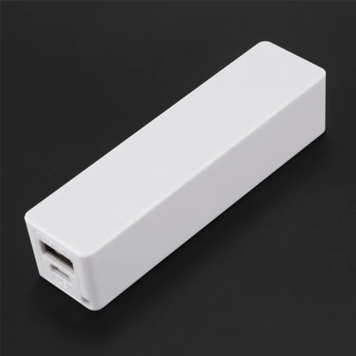 Portable Power Bank Charger with Keychain - White, 18650 Batteries Not Included - Image 6