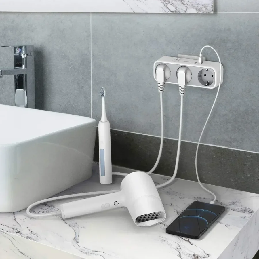 TESSAN EU Plug Power Strip with AC Outlets and USB Charging Ports Multiple Wall Socket Adapter for Home Office enchufe múltiple - Image 4