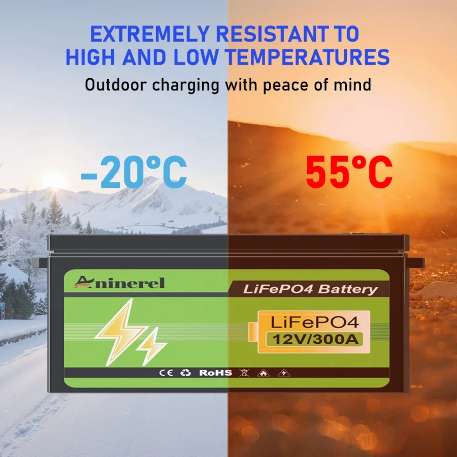 Aninerel 12V 304Ah LiFePO4 Solar Battery – 6000+ Cycles for Home and RV Use - Image 6