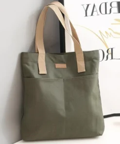 Women Canvas Tote Bag Solid Color Designer Ladies Casual Handbag Shoulder Bag Large Capacity Cotton Reusable Shopping Beach Bag