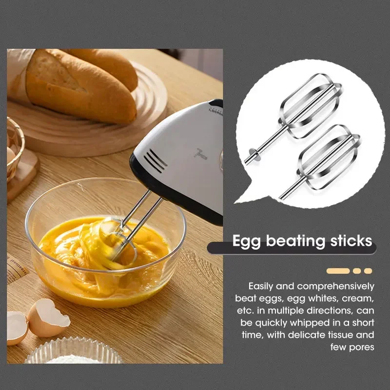 Electric Handheld Mixer with 7-Speed Settings - Ideal for Baking and Whipping Dough, Cream, and Eggs - Image 3