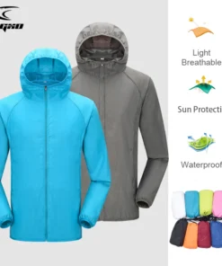 Outdoor Waterproof Rain Jacket for Men and Women - Quick Dry, Sun Protection, Windbreaker with Pocket