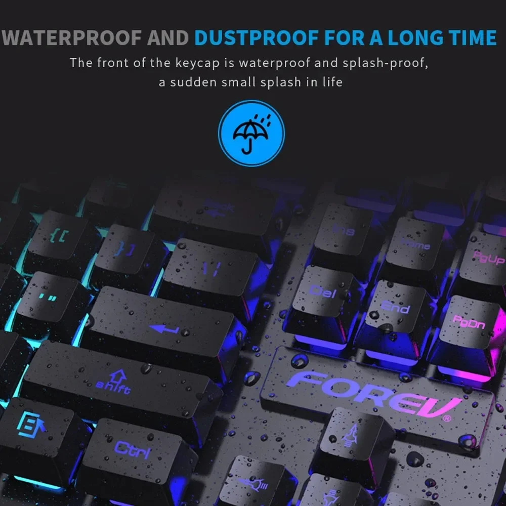 Wired Backlit Mechanical Gaming Keyboard and Mouse Set with Waterproof Luminous Design for PC and Laptop Gamers - Image 3