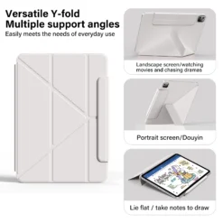 Alternative view of Magnetic Case with Y-Shaped Folding Cover for iPad Pro 11 12.9 Air 10.9