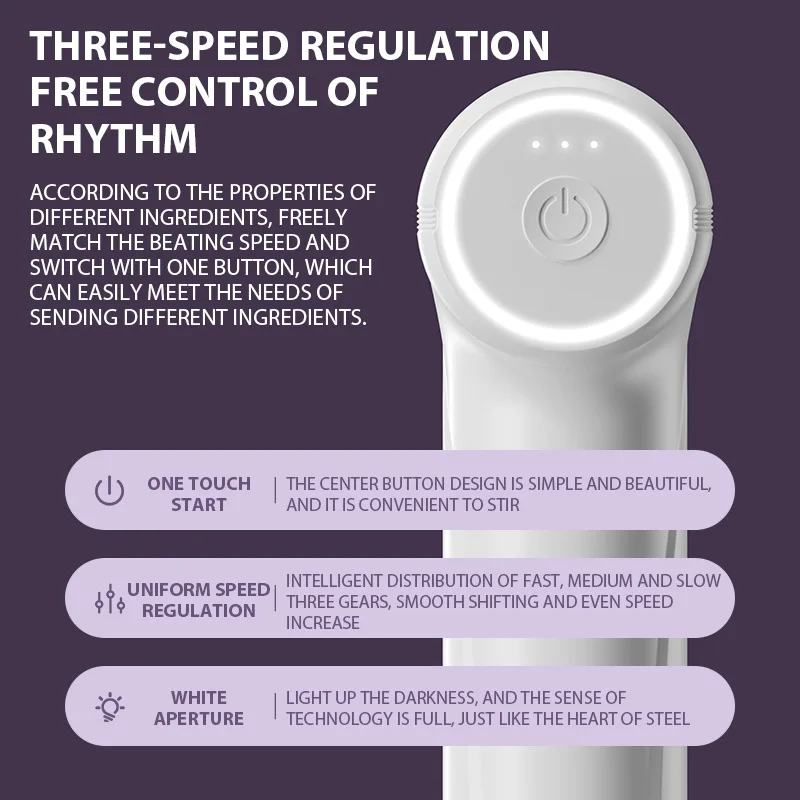 Rechargeable Handheld Electric Egg Beater - Wireless Whip Blender for Baking and Cream Mixing - Image 3