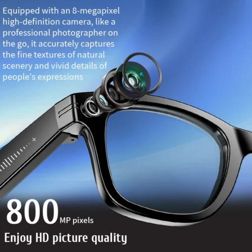 Alternative view of LIGE 800W HD AI Smart Glasses with Camera Record Video Bluetooth Call Voice Assistant Translate Sunglasses Color-changing Lenses