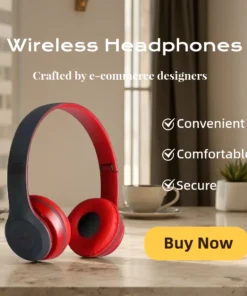 Alternative view of Foldable Bluetooth Over-Ear Headphones with Microphone and Volume Control for iPhone and Android