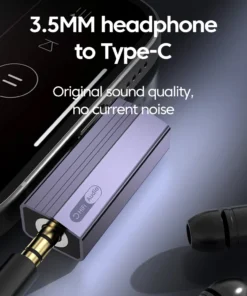 Alternative view of Type C Audio Adapter 3.5MM Headphones Universal Wired Control Converter for iphone 15 16 Samsung Tablets Computer Connector