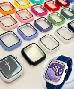 Glass+Case For Apple Watch 44mm 40mm 41mm 38MM 42mm 45mm 46mm Screen Protector Protective Cover Apple Watch 10 8 7 9 6 SE 5 4 3