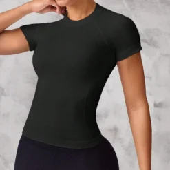 Alternative view of Women's Short-Sleeved Sports Top with Breathable Fabric for Running and Yoga