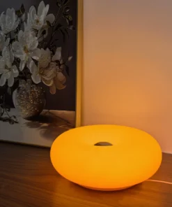 Bauhaus table lamp USB plug bedroom bedside lamp living room dining room decoration donut ambient light（Not glass）