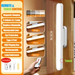 Alternative view of Remote LED Desk Lamp with Magnetic Design and USB Rechargeable Feature for Reading in Cabinets and Closets