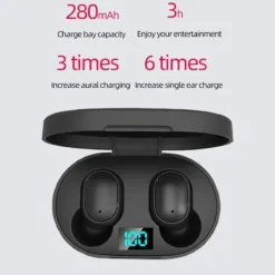 Alternative view of E6S Wireless Bluetooth Earphones with Noise Cancelling and Microphone for Xiaomi Redmi Smartphones