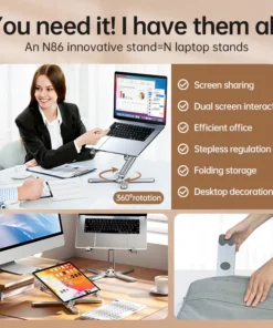 Alternative view of Portable Aluminum Laptop Stand with 360° Rotation and Heat Dissipation
