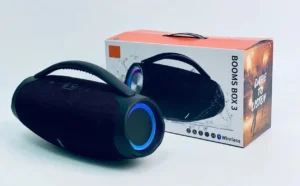 20W Bluetooth Portable Boombox Speaker with RGB Lights and Subwoofer for Music Lovers - black