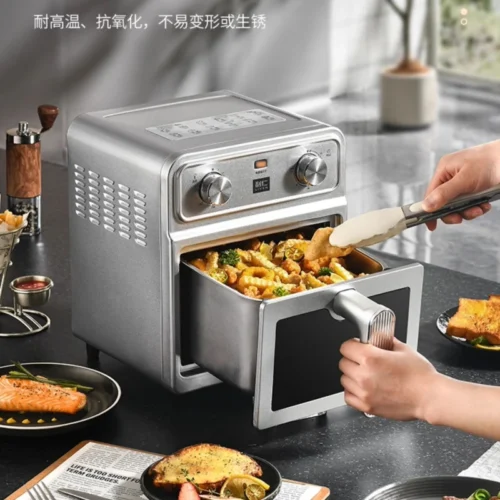 Alternative view of Large Capacity Stainless Steel Air Fryer with Dual Heat Source