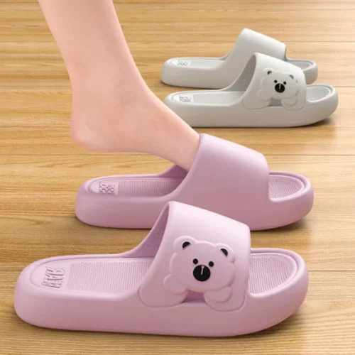 Alternative view of Women's Summer Cartoon Bear Indoor Slippers - Lightweight Soft EVA Non-Slip Home Slides