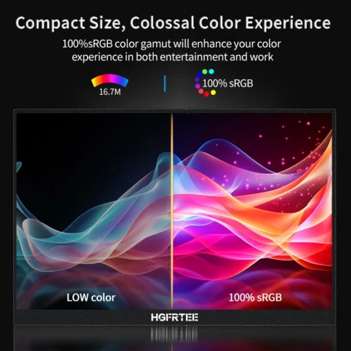 16-Inch Portable FHD Monitor with 100% sRGB and Eye Care for PC and Mac - Image 3