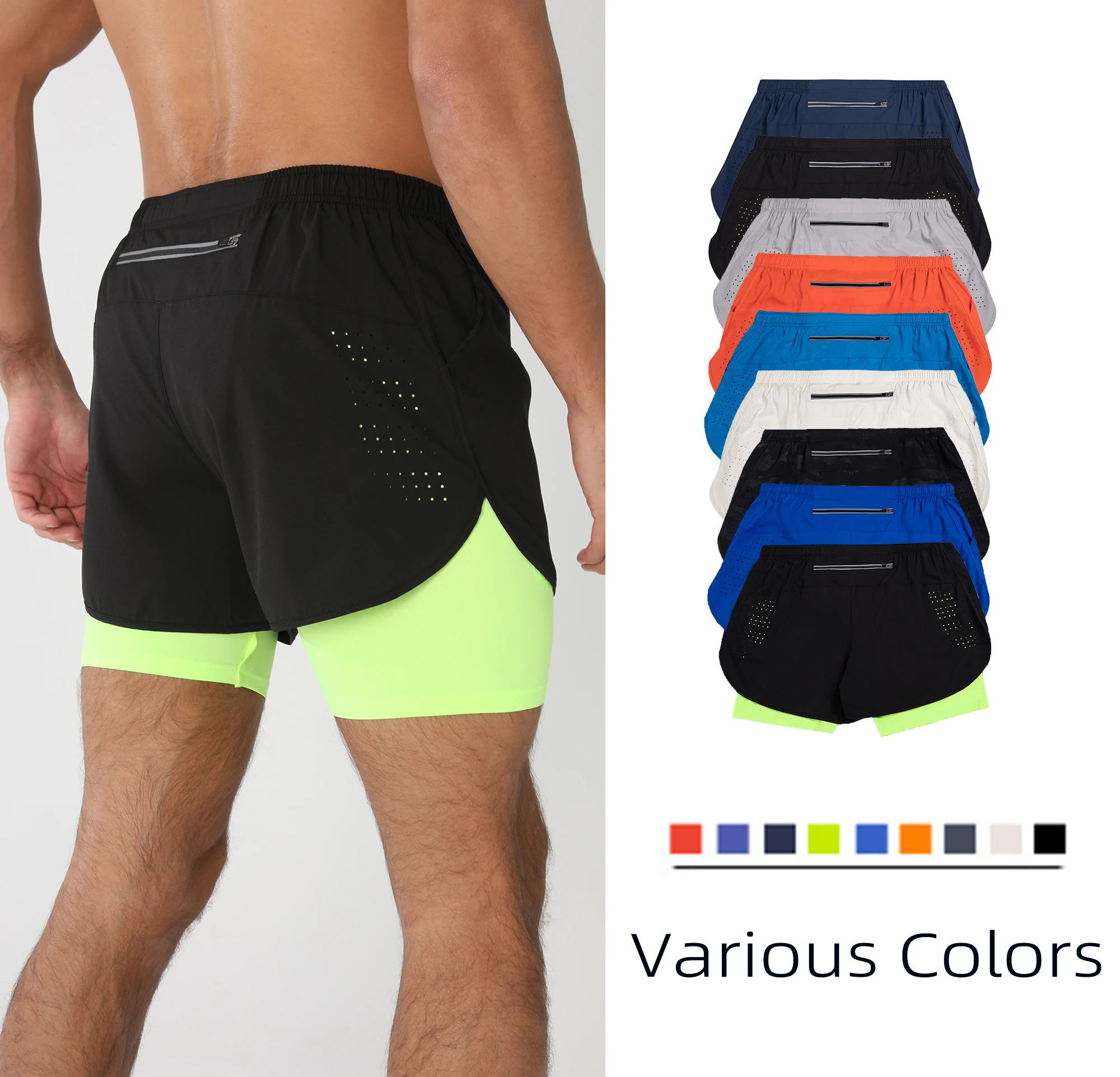 Men's Running Shorts with Liner, Quick Dry and Lightweight Athletic Shorts