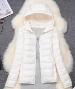 Alternative view of Plus Size Women's Lightweight Packable Puffer Jacket – Hooded, Available in 15 Colors