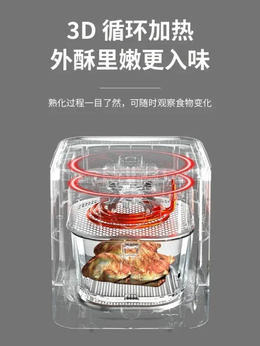 Large Capacity Air Fryer with Intelligent Touch Panel and Precise Temperature Control for Home Use - Image 2