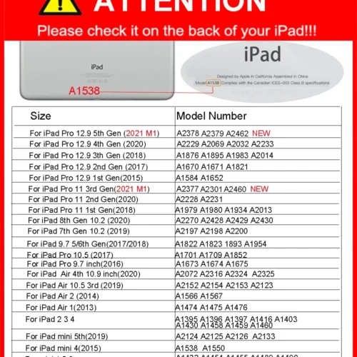 Alternative view of With Pencil Holder Funda for iPad pro 12.9 air 11 13 11th 11 M3 10.5 10.2 iPad Air 5th 4th 10th Gen 10.9 iPad Air1 2 6th 5th 9.7
