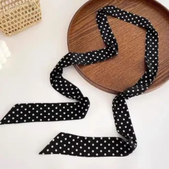 Alternative view of Polka Dot Long Scarf Tie Headband and Choker Ribbon for Women