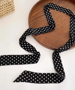 Alternative view of Women Narrow Long Scarf Polka Dot Tie Bag Ribbon Headband Choker Streamer Lady Accessories