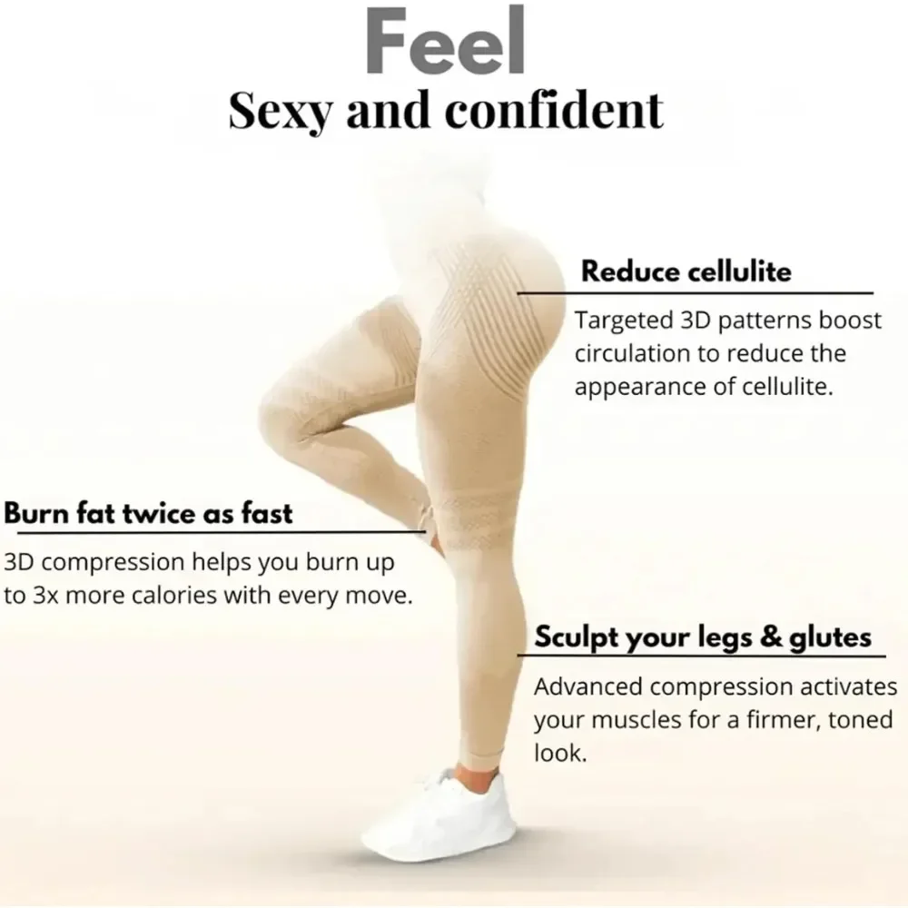 High-Waisted Leggings with Anti-Cellulite Design for Gym Workouts - Image 2