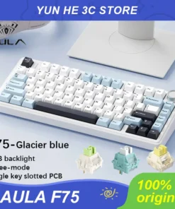 AULA F75 Mechanical Keyboard Wired/2.4G Wireless/Bluetooth RGB PBT 75% Layout OEM Profile Gasket Customized Pc Gaming Keyboard
