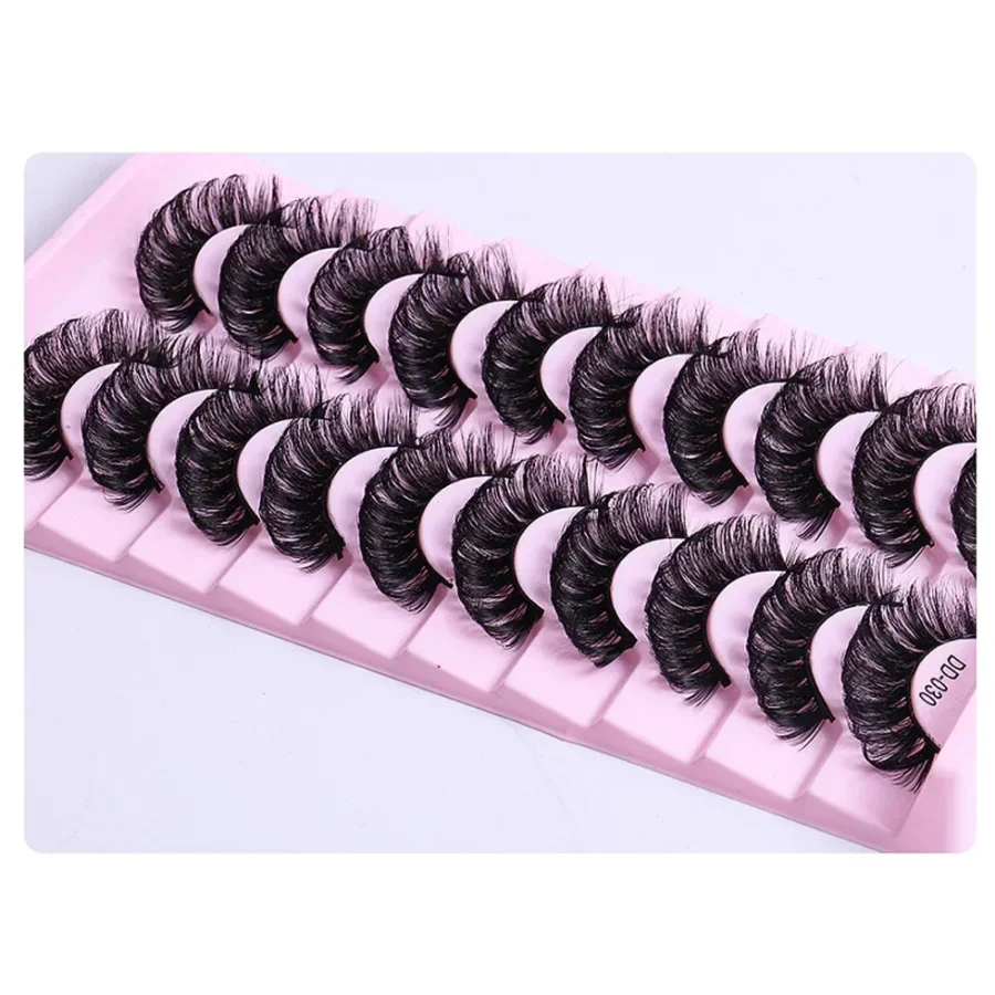 10 Pairs Russian Strip Lashes DD Curl Lashes 3D Eyelashes Reusable Fluffy False Lashes Russian Extensions - Image 5