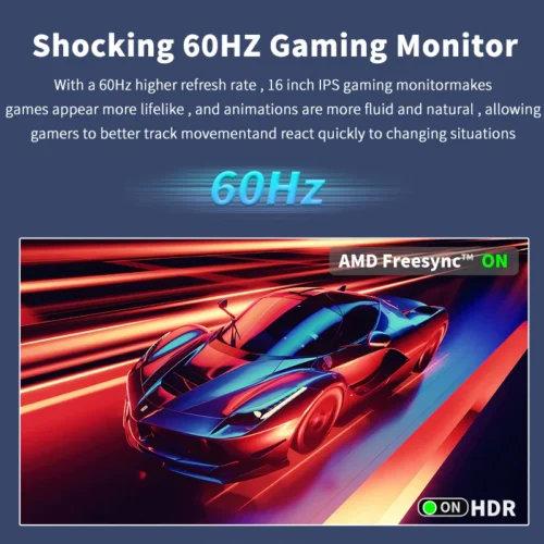 Alternative view of HGFRTEE 16-Inch Portable IPS Monitor - 16:10 Aspect Ratio, 100% RGB, 300 cd/m² - Compatible with Mac, Laptop, PC, Xbox, PS5, Switch