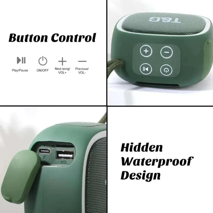 Bluetooth Portable Speaker with FM Radio - Mini Wireless Soundbox - Image 3