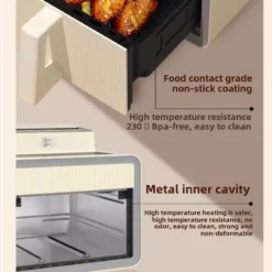 Alternative view of Large Capacity Air Fryer with Automatic Flip and Metal Inner Cavity for Home Use