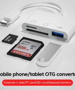 OTG Adapter Type C Plug TF/SD Card Reader For Xiaomi Oneplus iPhone OPPO POCO Cell phone Accessories 3 in 1 USB C to A Connector