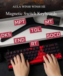 Alternative view of AULA WIN60 WIN68 HE Magnetic Keyboards Esports Rapid Trigger 8K Return RGB Hotswap Wired Gaming Mechanical Keyboard for Pc Gamer