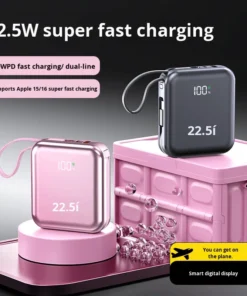 20000mAh Ultra-Thin Power Bank with LED Display - Fast Charging for iPhone, Huawei, Samsung, Xiaomi