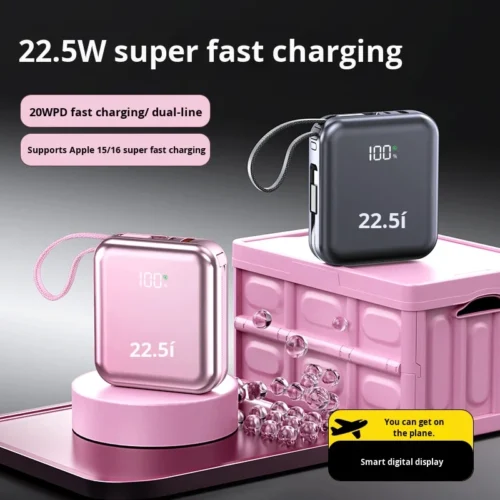 20000mAh Ultra-Thin Power Bank with LED Display - Fast Charging for iPhone, Huawei, Samsung, Xiaomi