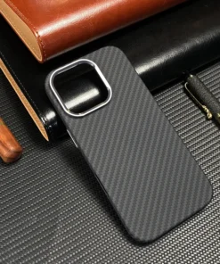 Alloy Lens 3D Relief Magsafe Phone Case for iphone 16 15 pro max 16e 14 13 Carbon Fiber Texture Wireless Charging Hard PC Cover